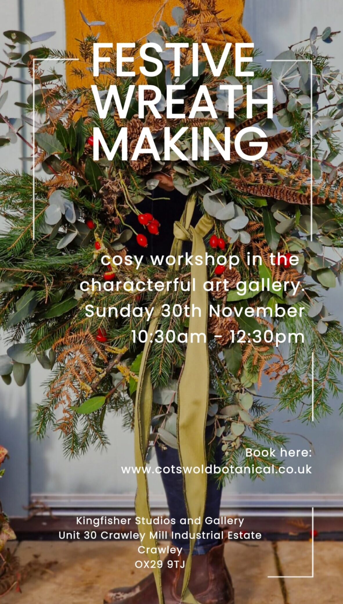 Christmas Wreath Making at The Kingfisher Gallery, Witney