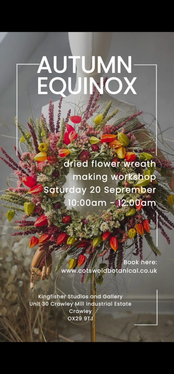 Autumn Equinox dried flower wreath workshop