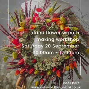Autumn Equinox dried flower wreath workshop